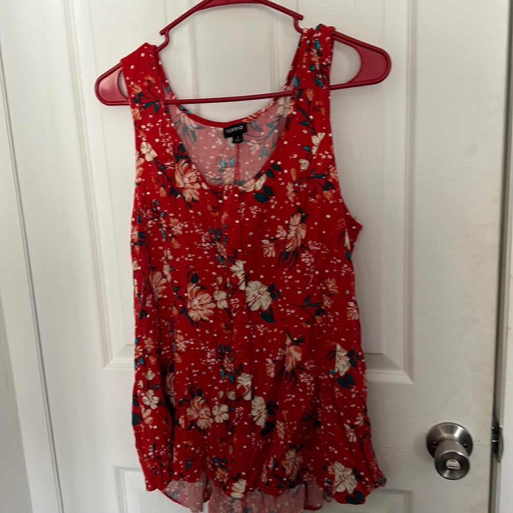 Red floral Tank